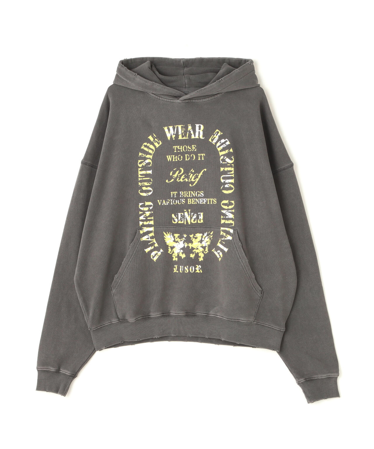 LUSOR(ルーソル)PIGMENT SWEAT HOODIE EMBLEM