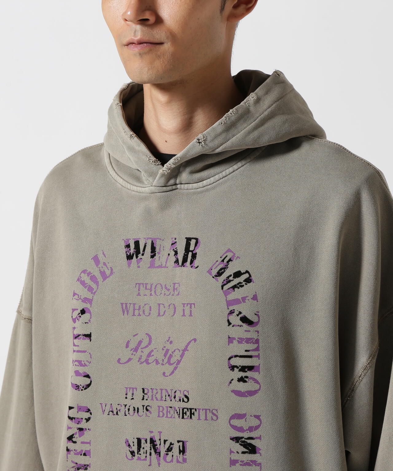 LUSOR(ルーソル)PIGMENT SWEAT HOODIE EMBLEM