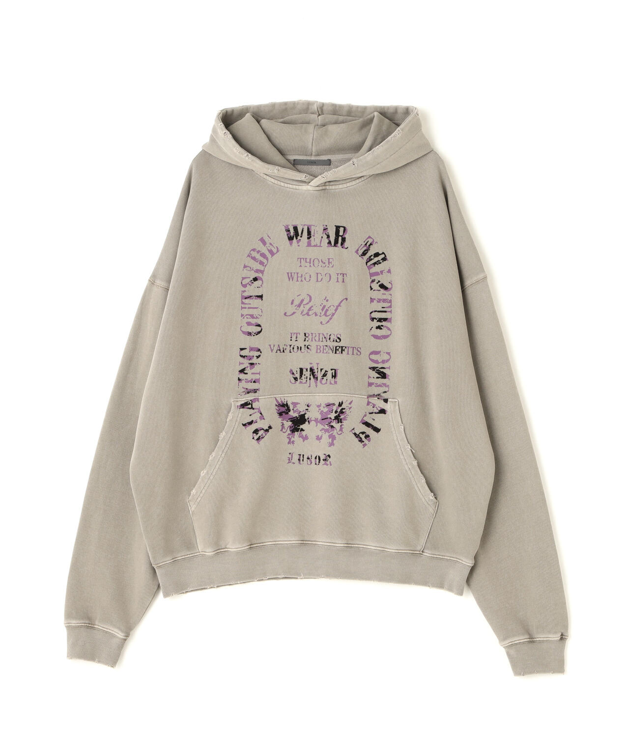 LUSOR(ルーソル)PIGMENT SWEAT HOODIE EMBLEM