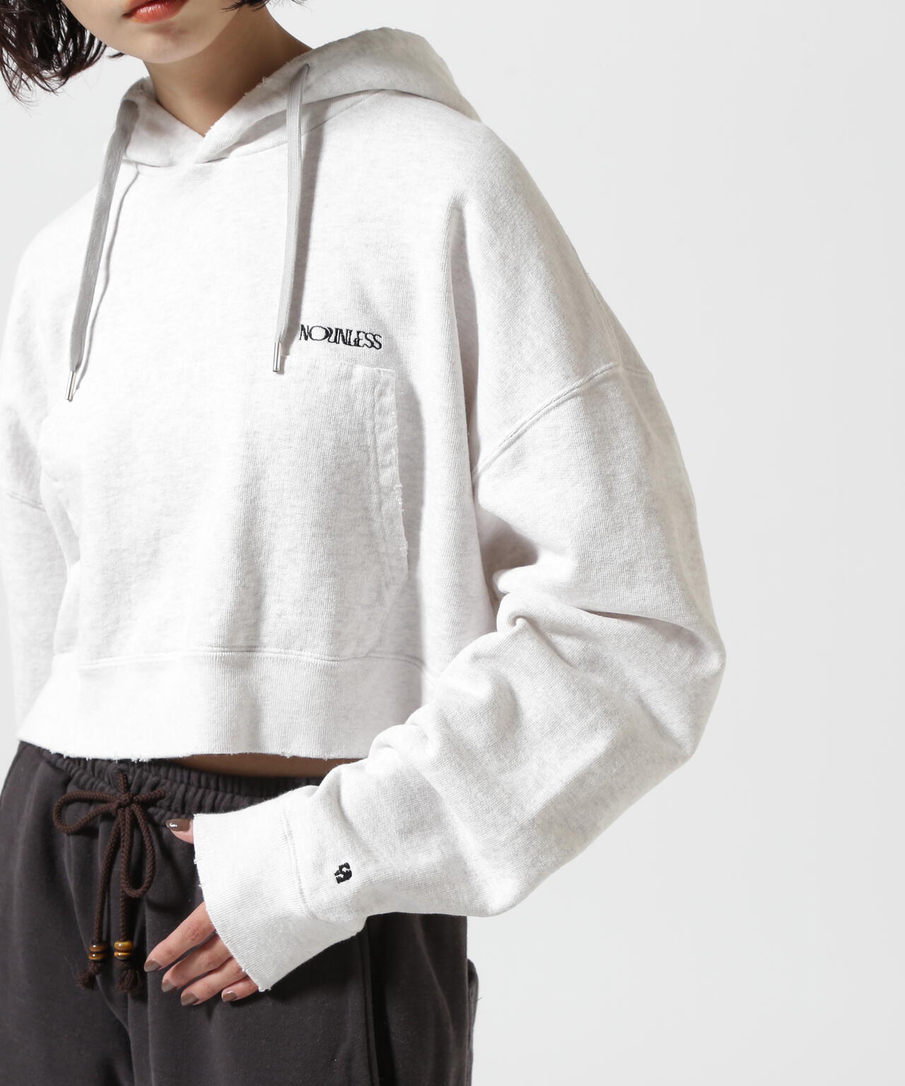 NOUNLESS(ナウンレス)SHORT HOODIE TOPS