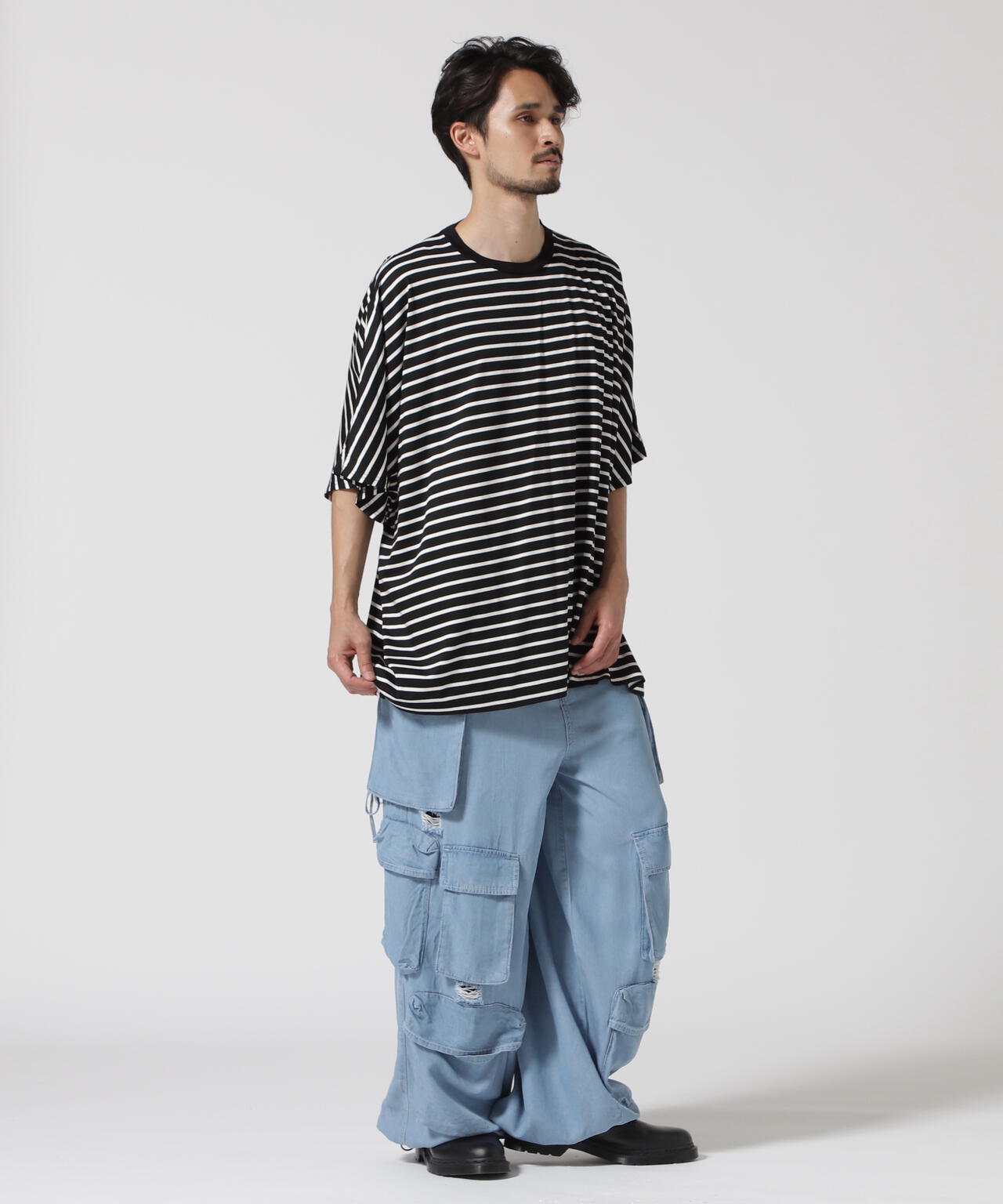 MINEDENIM(マインデニム)Square Big Border T-SH
