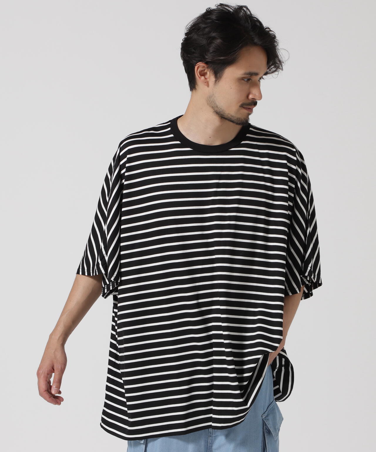 MINEDENIM(マインデニム)Square Big Border T-SH