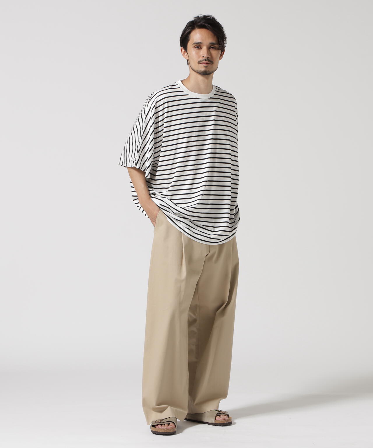 MINEDENIM(マインデニム)Square Big Border T-SH