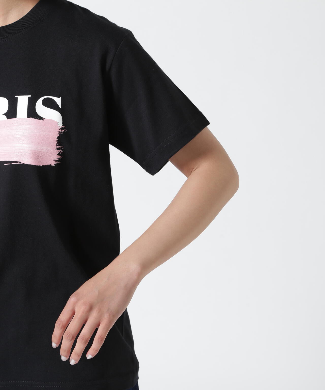 DROIT BELLO(ドロイトベロ)PINKブラッシュPARIS Tシャツ