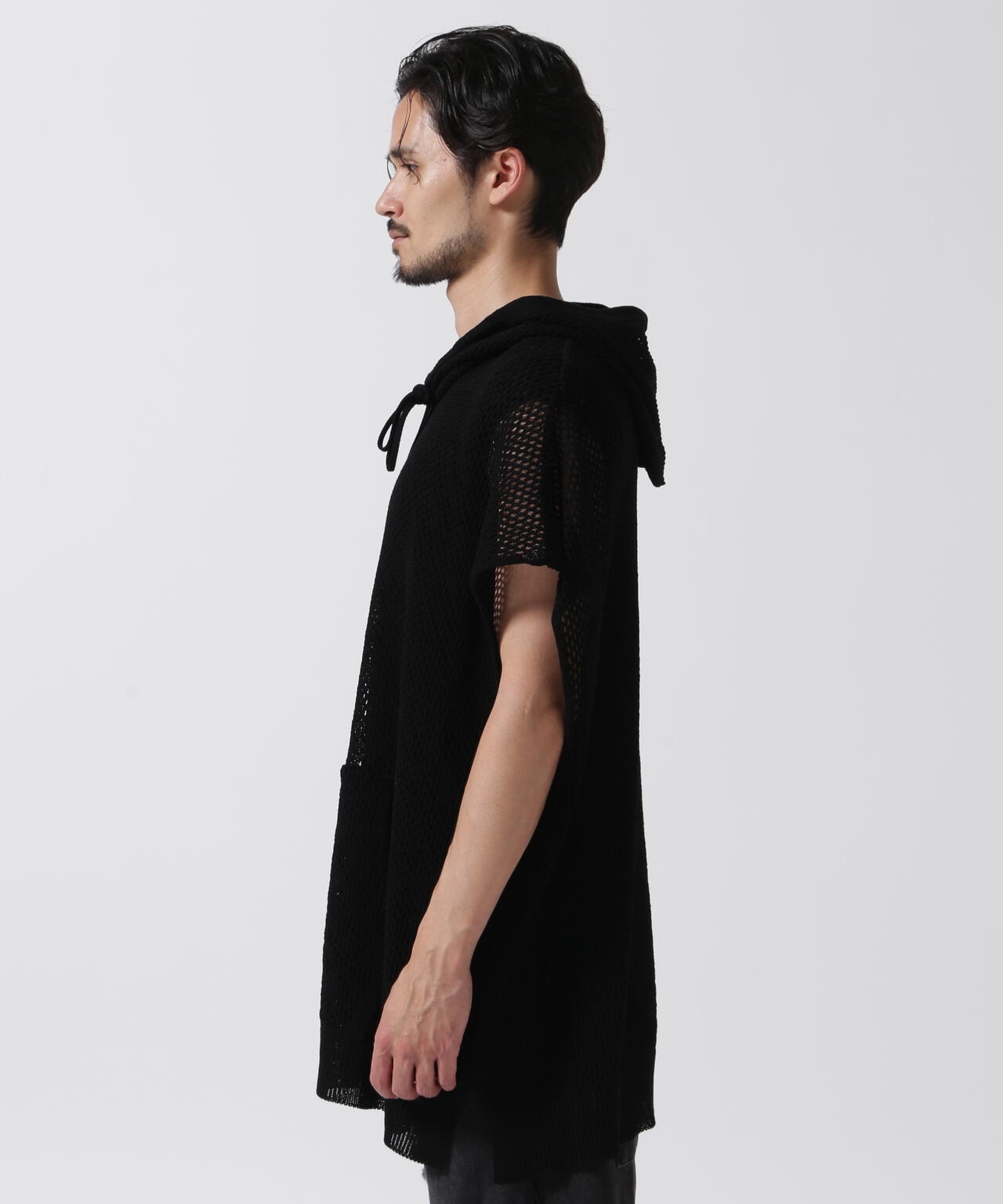 MINEDENIM(マインデニム)Heavy Mesh Knit Nosleeve Big Hoodie