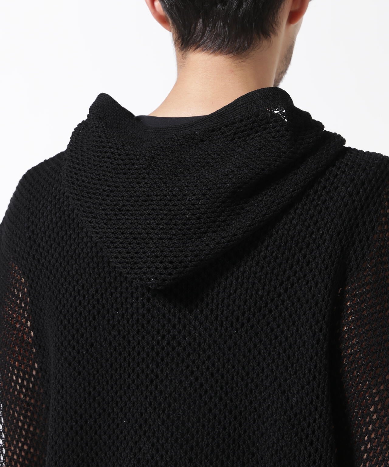 MINEDENIM(マインデニム)Heavy Mesh Knit Nosleeve Big Hoodie
