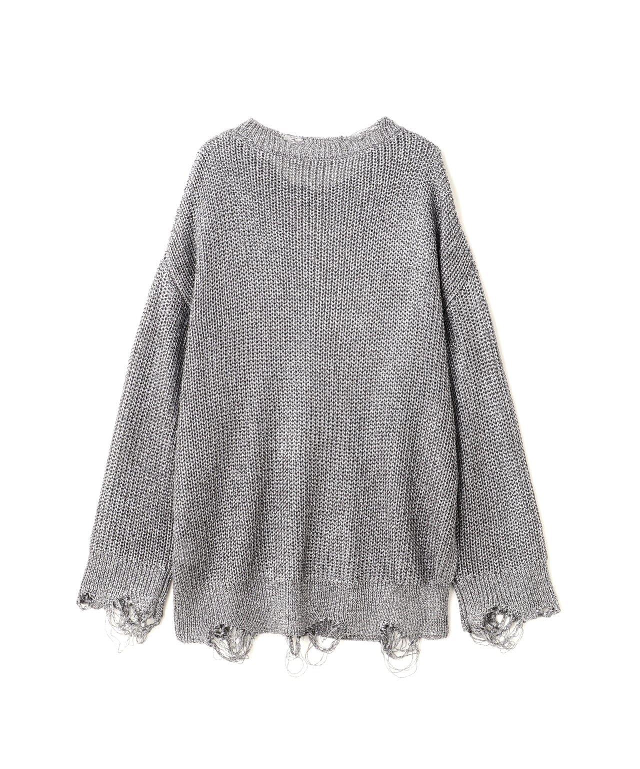 NOUNLESS(ナウンレス)SHINY FOIL GRUNGE KNIT