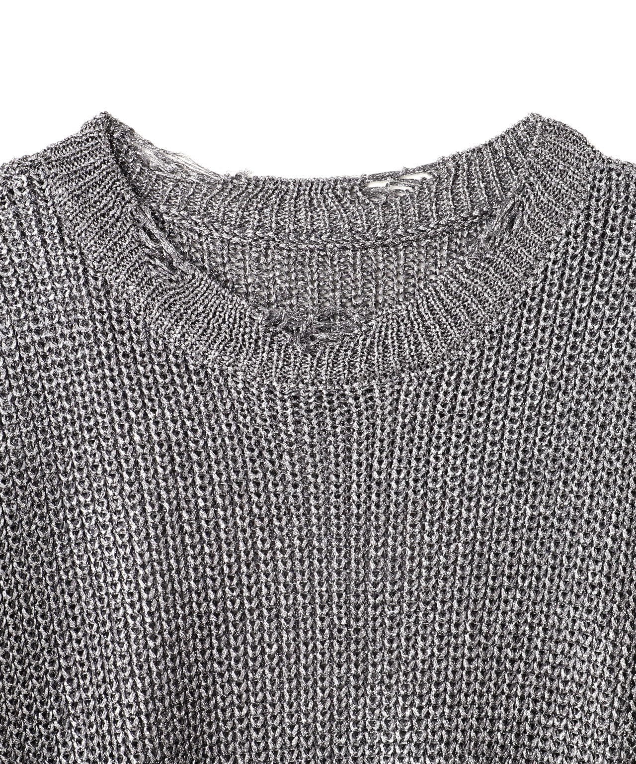 NOUNLESS(ナウンレス)SHINY FOIL GRUNGE KNIT