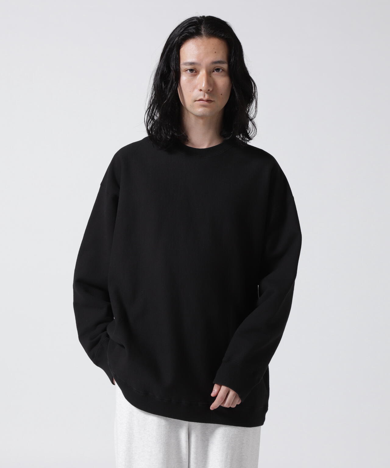 ATON (エイトン) GARMENT DYED URAKE OVERSIZED PULLOVER