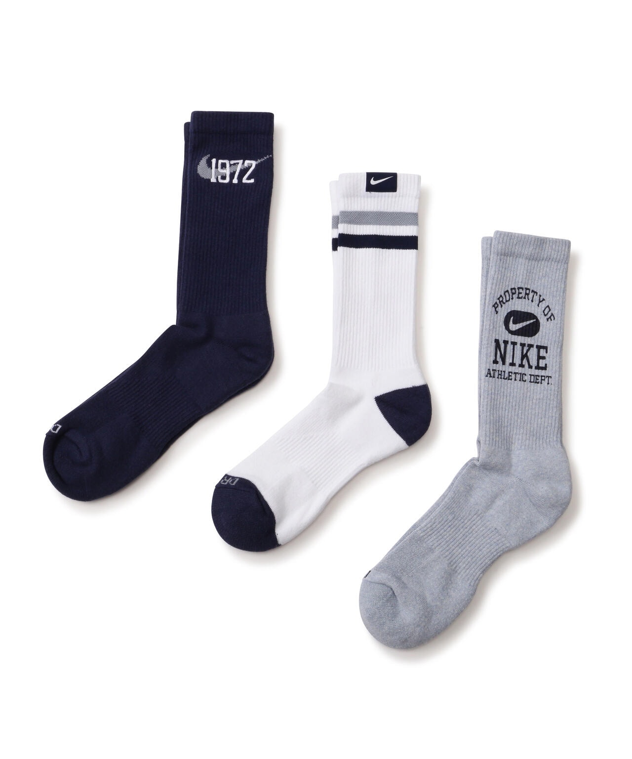 NIKE(ナイキ)3P R144 Dri-FIT エブリデイ バーシティ クルー ソックス(3足)