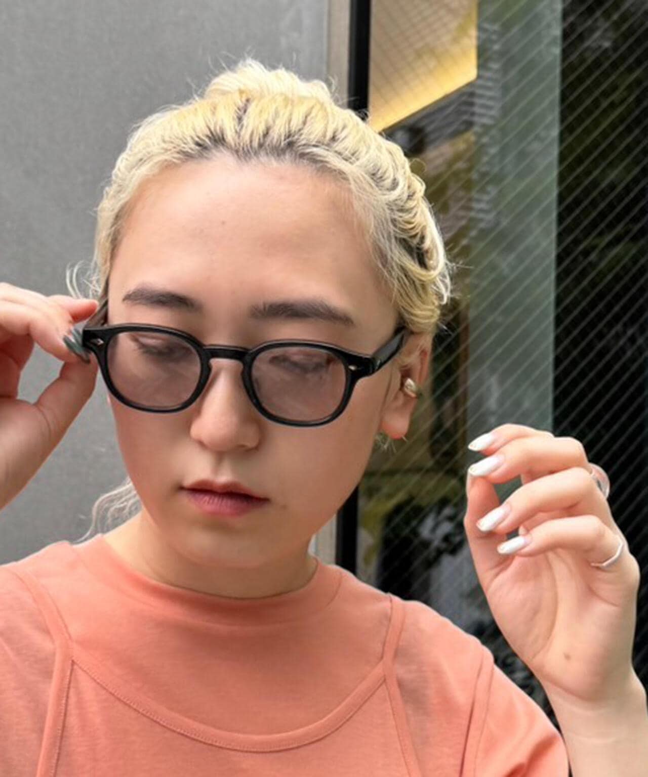 NOCHINO OPTICAL(ノチノ オプティカル) 別注NOCHINO/TRANSPARENT BLUE GREYxBROWN LENS