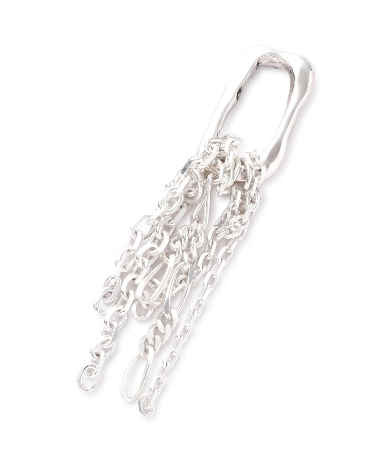 MAISON D’ PULSE( メゾンドパルス )別注ピアス/double chain pierce_original stone