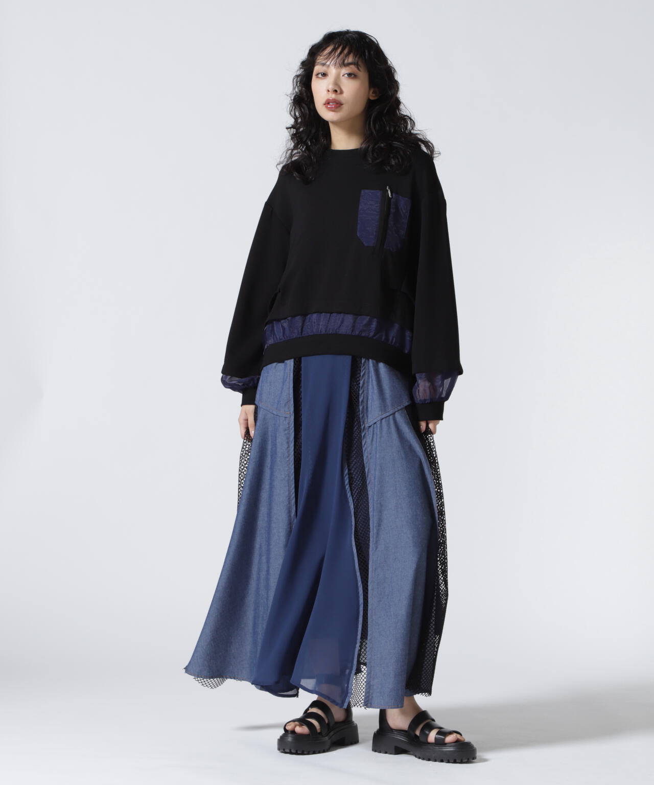 AULA AILA(アウラ アイラ)別注シアーコンビネーションプルオーバー