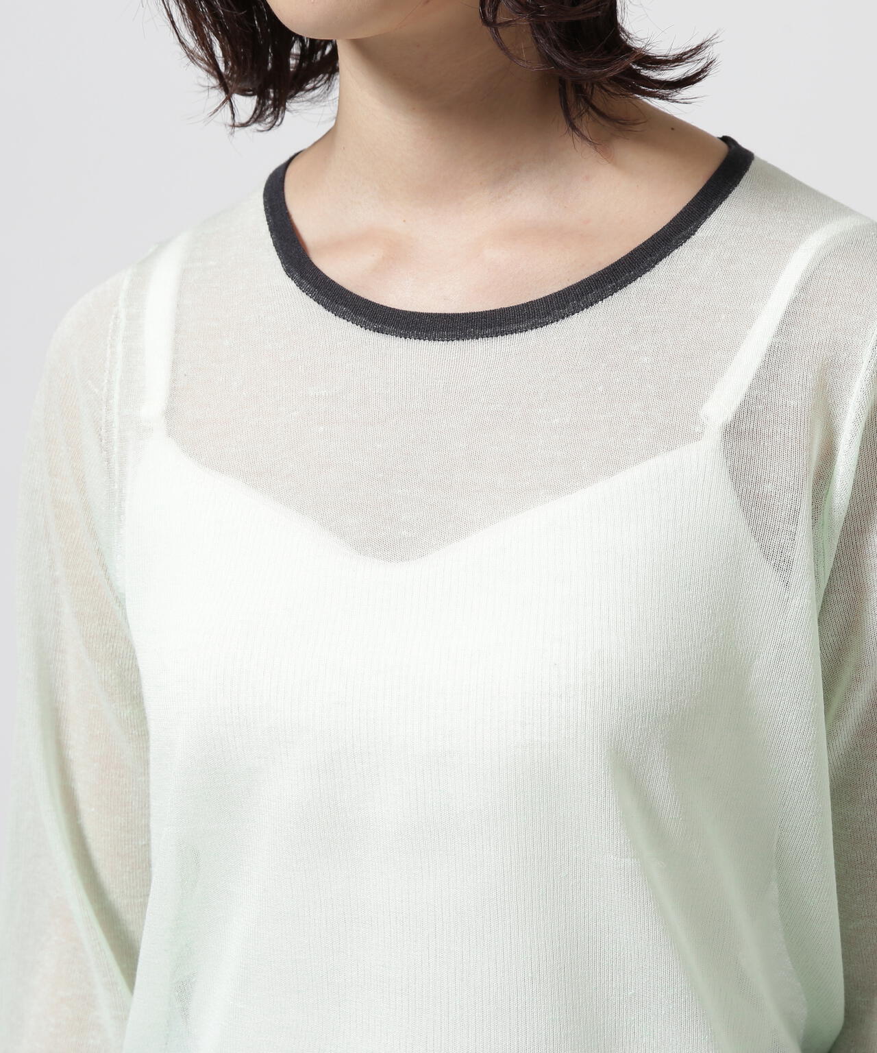 DROIT BELLO(ドロイトベロ)配色クルーネックプルオーバー