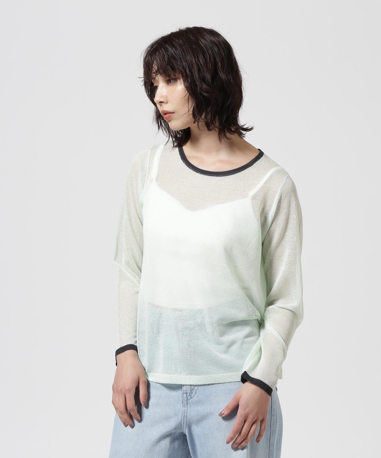 DROIT BELLO(ドロイトベロ)配色クルーネックプルオーバー