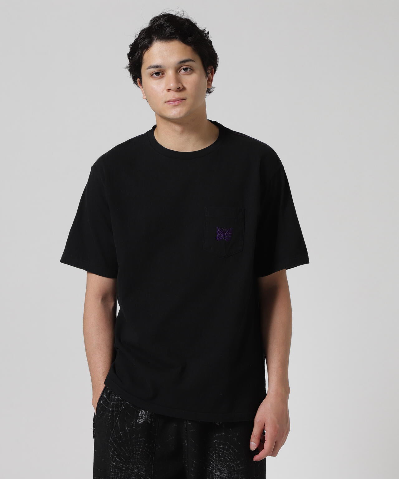 NEEDLES/S/S Papillon Emb. Pocket Tee - Cotton Jersey