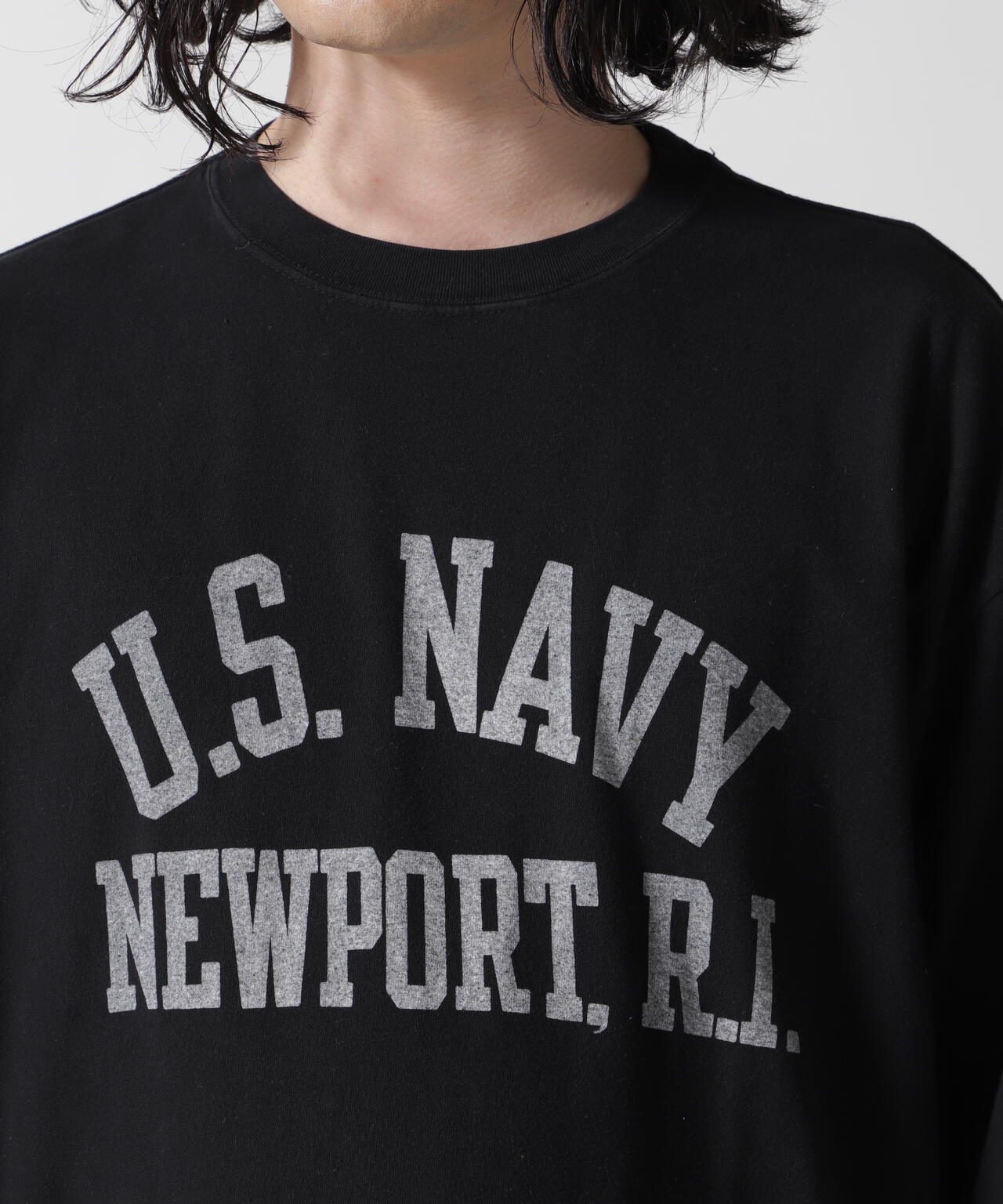 REMI RELIEF(レミレリーフ) 別注20/-天竺ロンT(US NAVY)ペイント加工