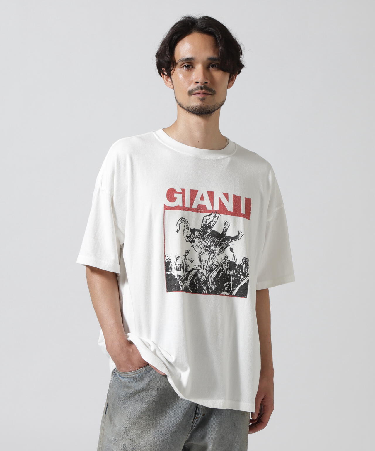 REMI RELIEF(レミレリーフ) 別注20/-天竺BIGサイズTシャツ(GIANT)