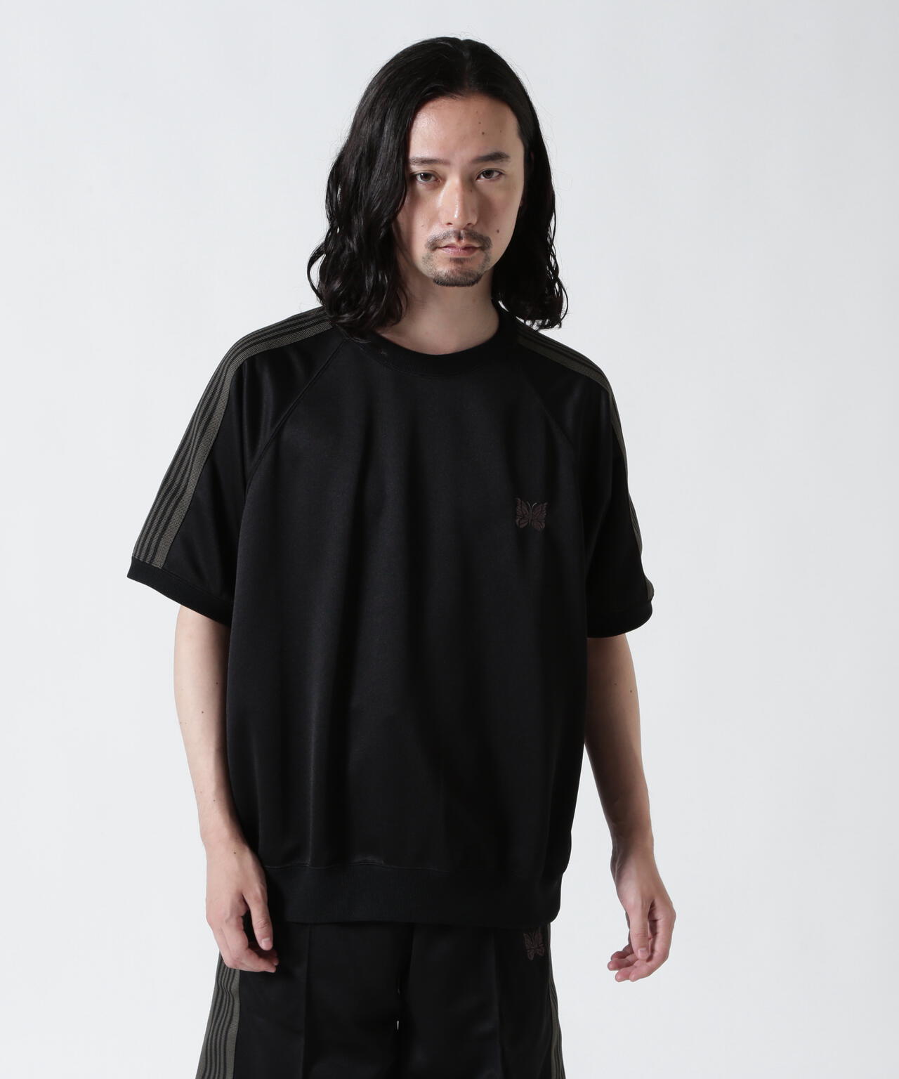 NEEDLES【B'2nd EXCLUSIVE】 S/S TRACK CREW NECK SHIRT - POLY SMOOTH