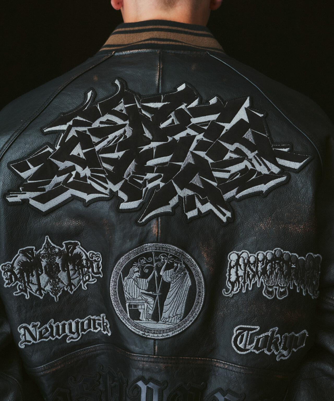 AVIREX x Children of the discordance / VARSITY LEATHER JACKET