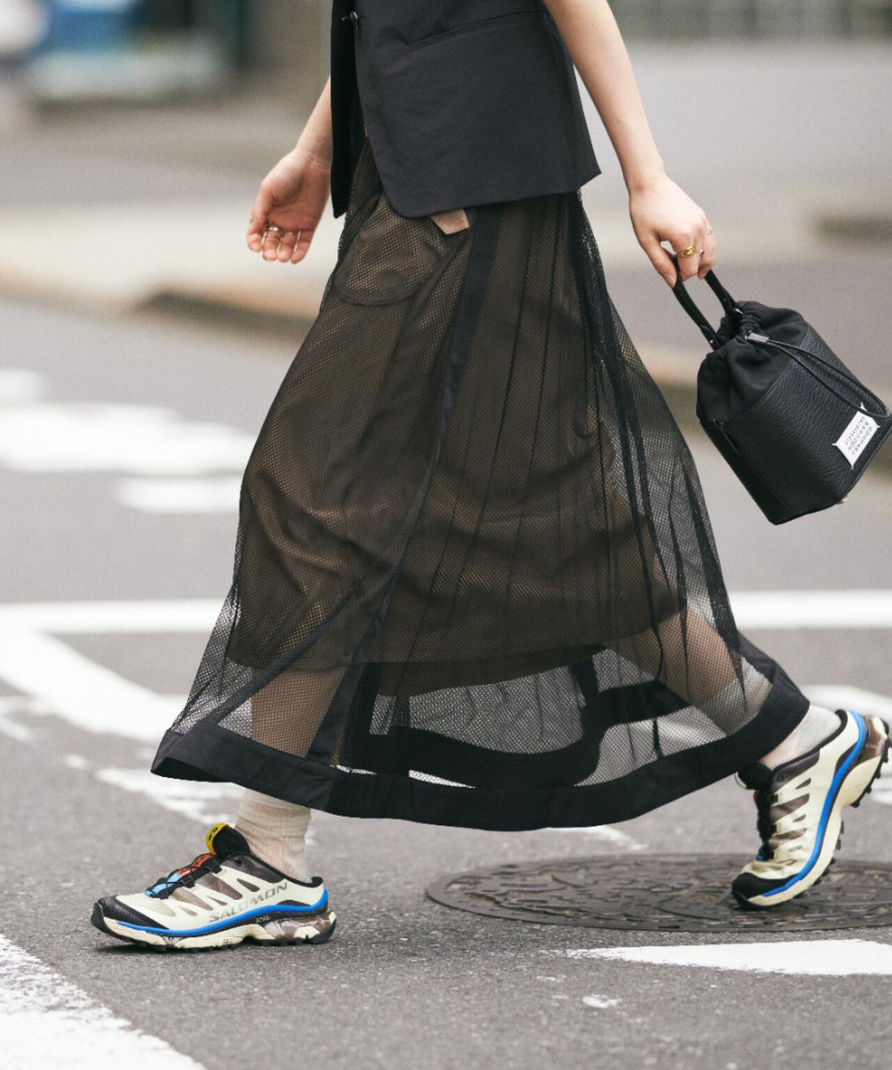 Risley(リズレー) 別注リバーシブルメッシュフレアスカート