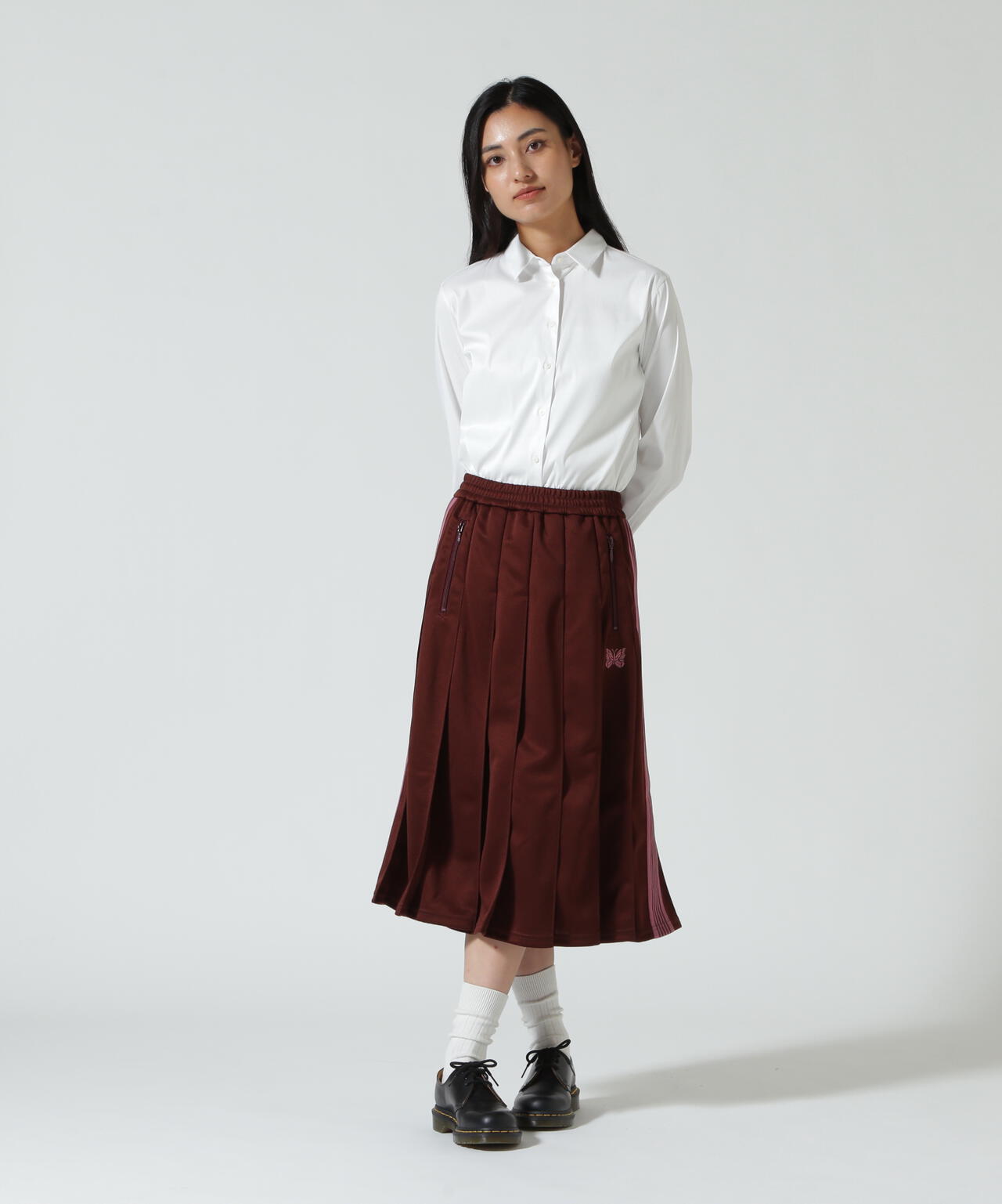 NEEDLES / ニードルズ / Pleated Track Skirt - Poly Smooth RW322