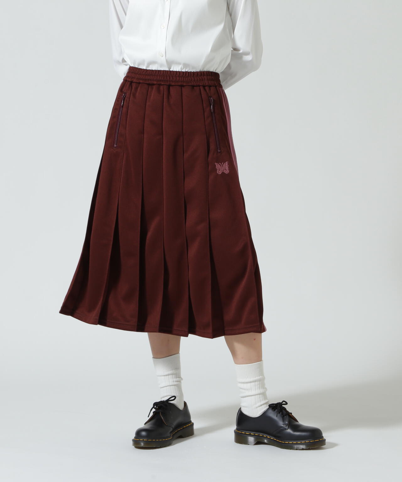 NEEDLES / ニードルズ / Pleated Track Skirt - Poly Smooth RW322