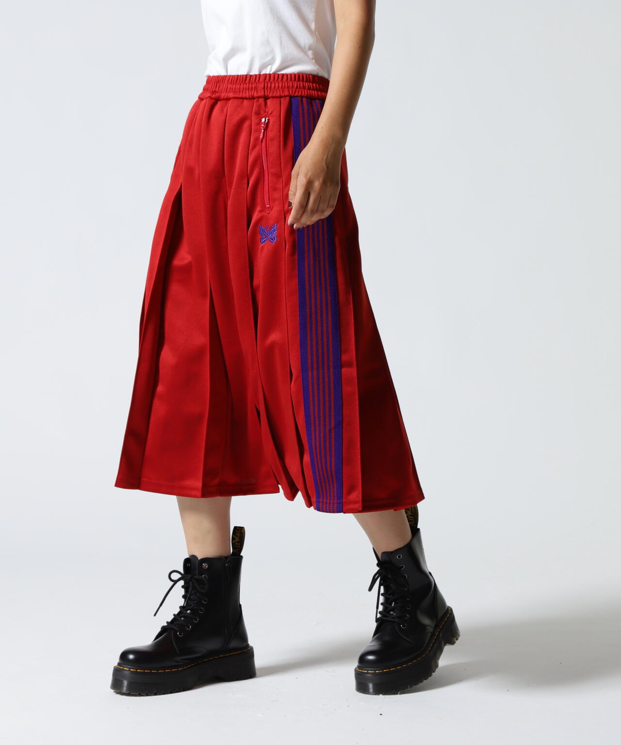 NEEDLES / ニードルズ / Pleated Track Skirt - Poly Smooth RW322