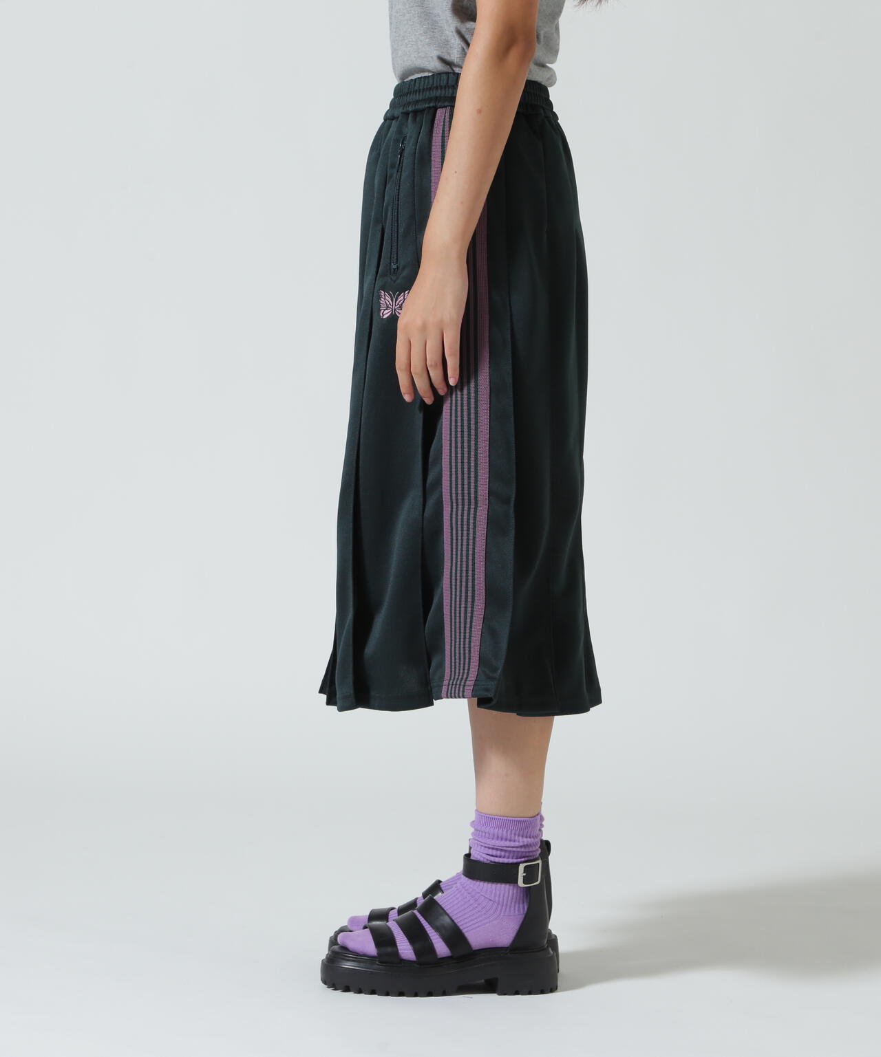 NEEDLES / ニードルズ / Pleated Track Skirt - Poly Smooth RW322