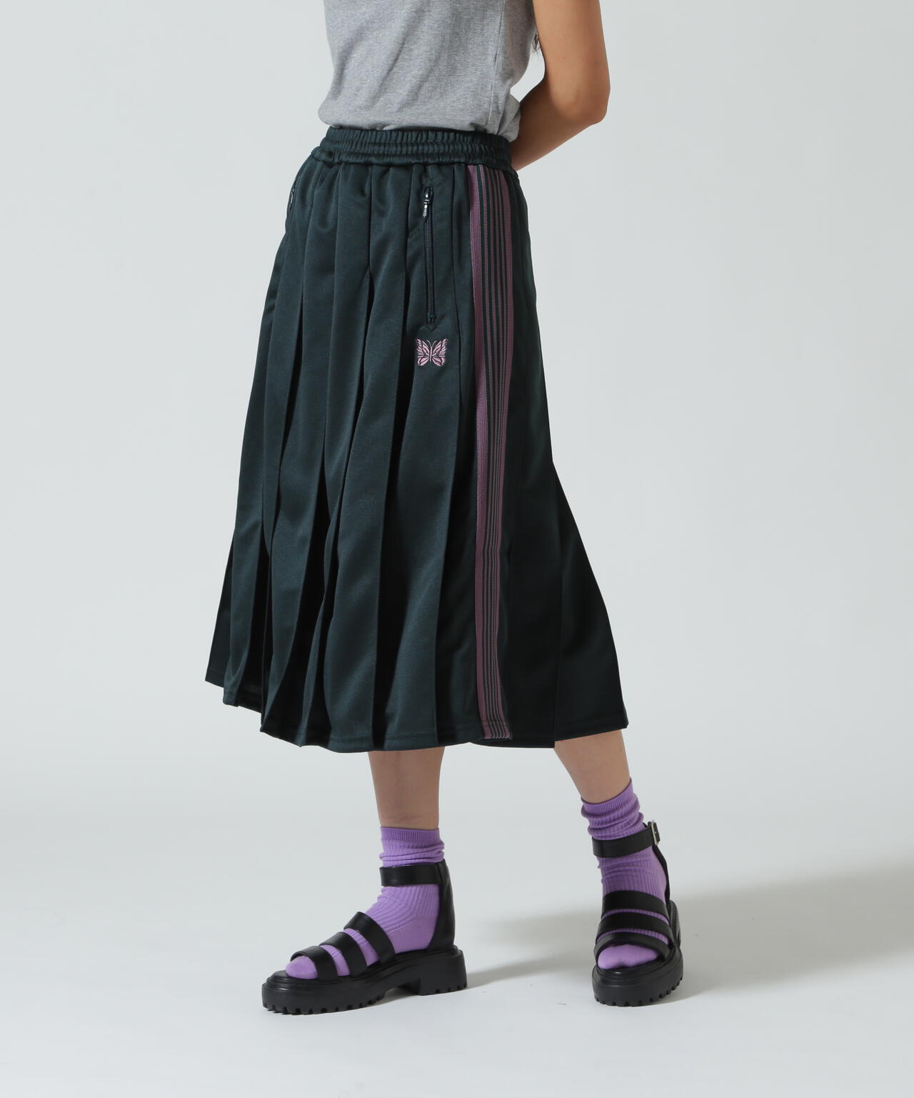 NEEDLES / ニードルズ / Pleated Track Skirt - Poly Smooth RW322