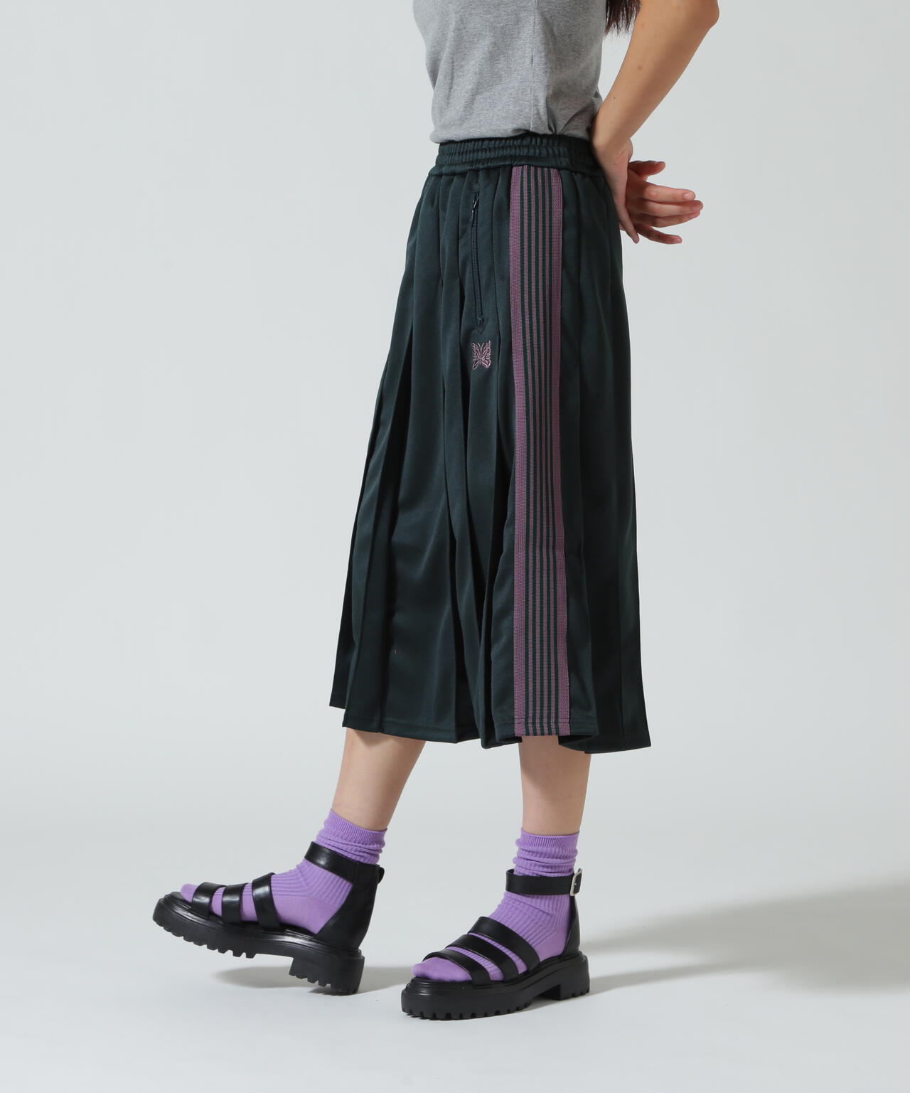 NEEDLES / ニードルズ / Pleated Track Skirt - Poly Smooth RW322