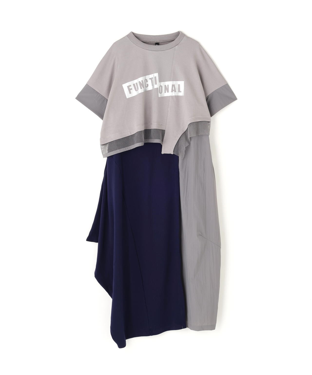 AULA AILA(アウラ アイラ)別注アシンメトリータフタコンビネーションワンピース