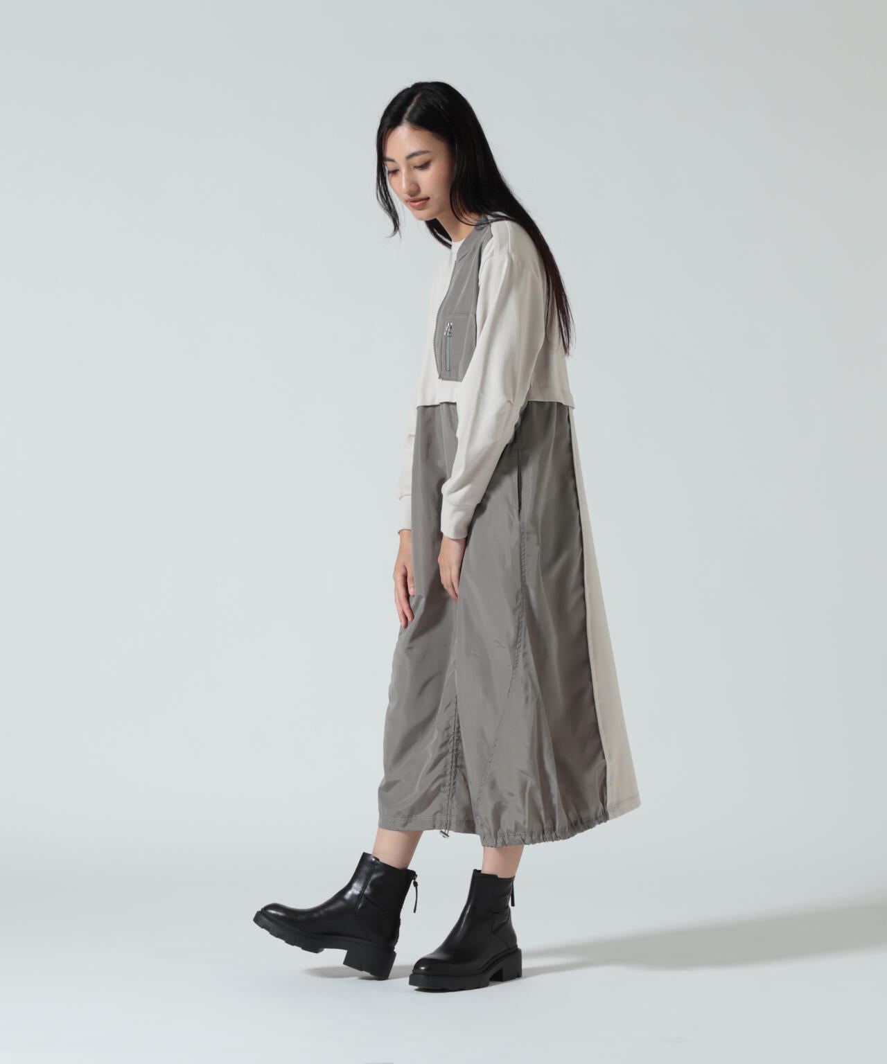 AULA AILA(アウラ アイラ)別注ミリタリーライクカットソーワンピース