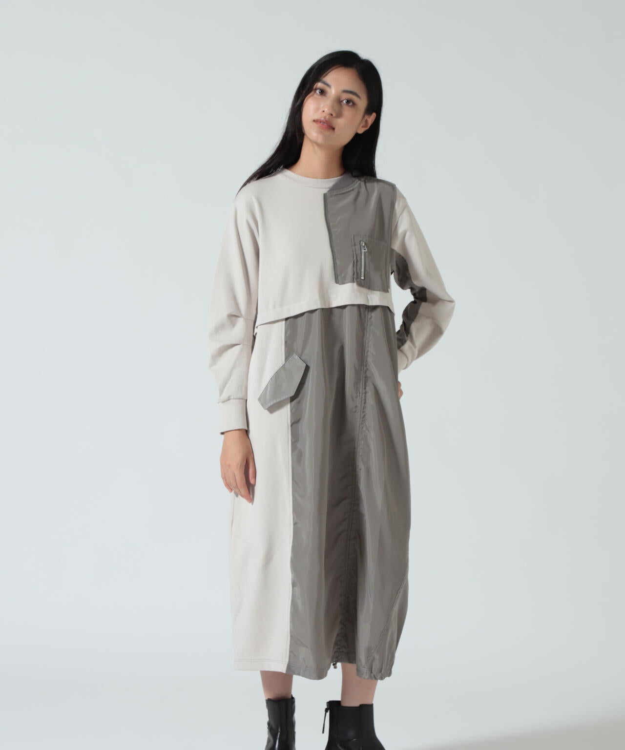 AULA AILA(アウラ アイラ)別注ミリタリーライクカットソーワンピース