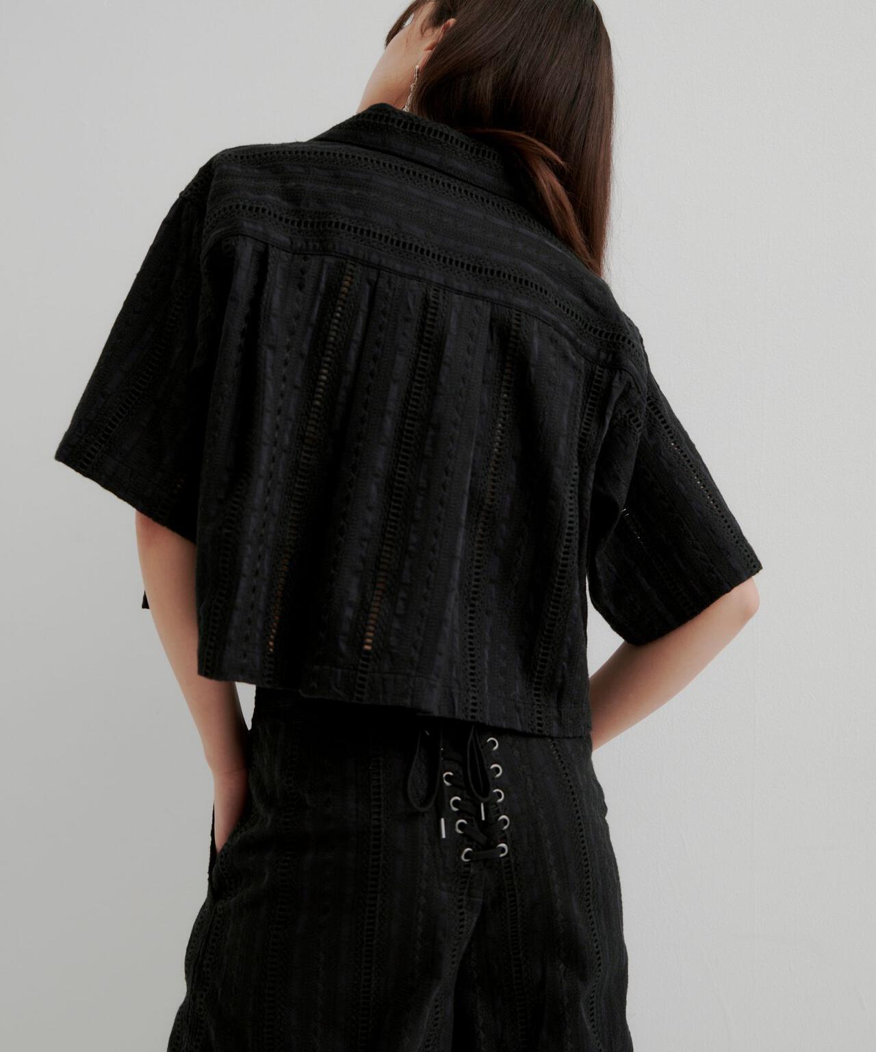 Schott×RUMBLE RED(ショット×ランブルレッド)オリジナル刺繍半袖開襟シャツ