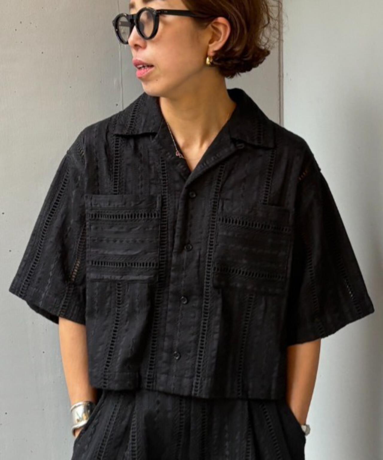 Schott×RUMBLE RED(ショット×ランブルレッド)オリジナル刺繍半袖開襟シャツ