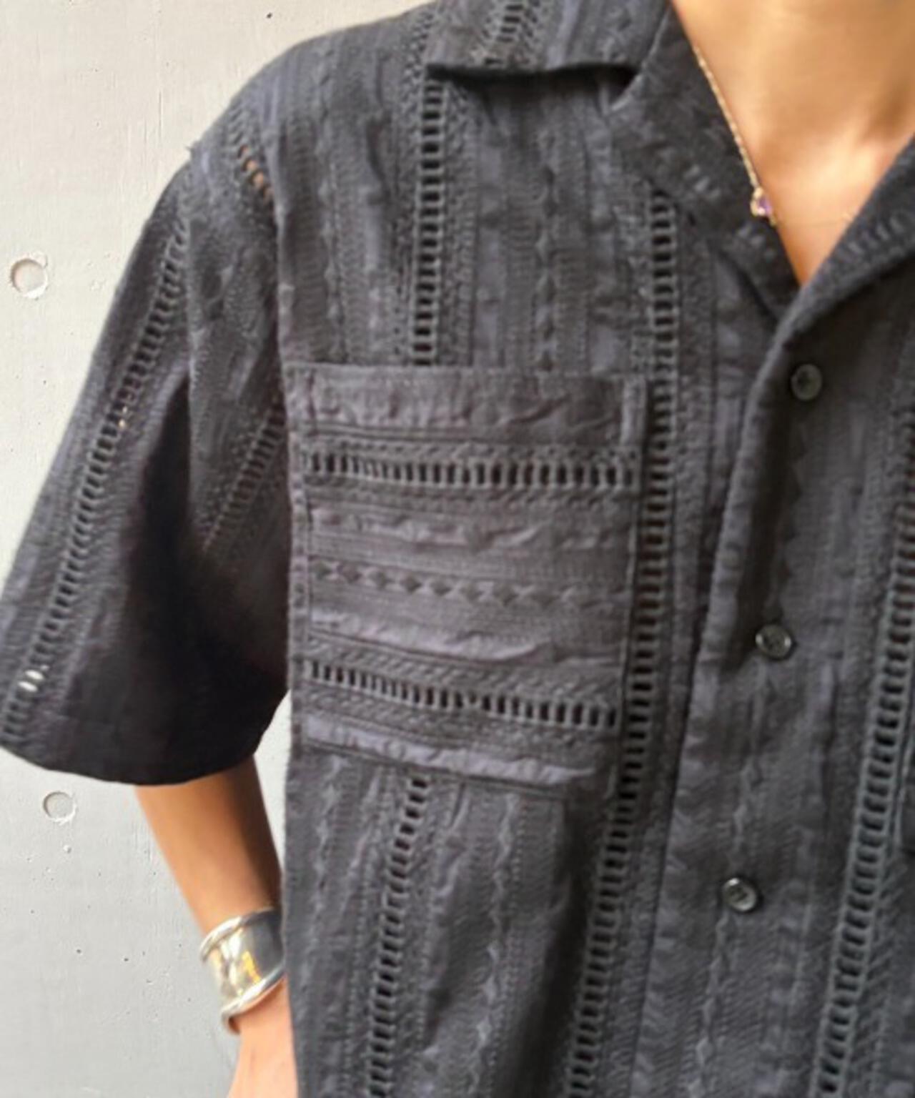Schott×RUMBLE RED(ショット×ランブルレッド)オリジナル刺繍半袖開襟シャツ