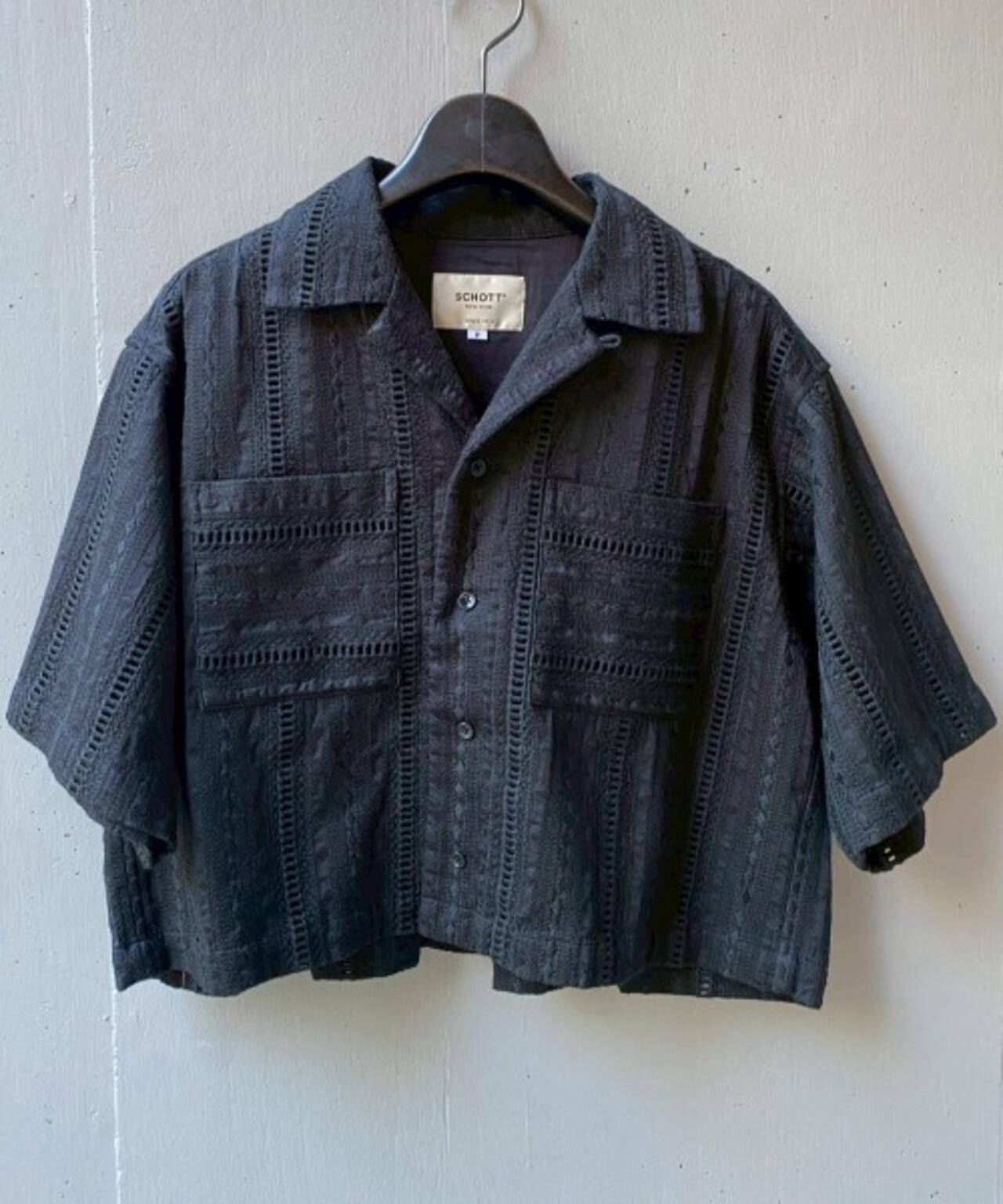 Schott×RUMBLE RED(ショット×ランブルレッド)オリジナル刺繍半袖開襟シャツ