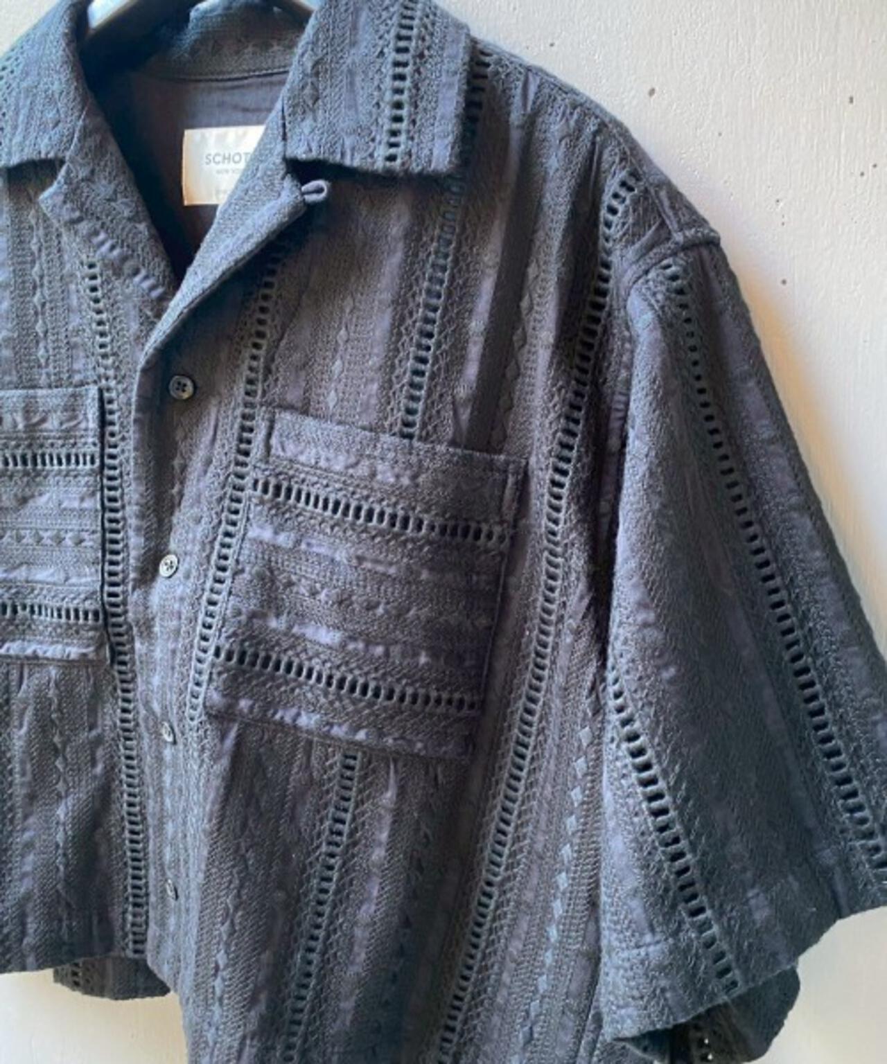 Schott×RUMBLE RED(ショット×ランブルレッド)オリジナル刺繍半袖開襟シャツ