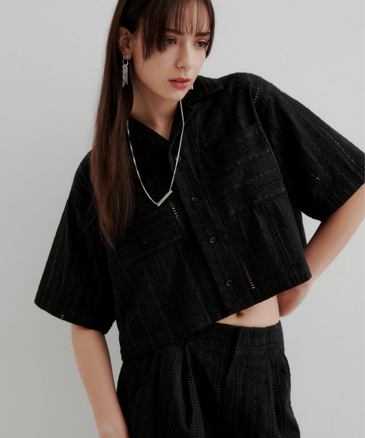 Schott×RUMBLE RED(ショット×ランブルレッド)オリジナル刺繍半袖開襟シャツ