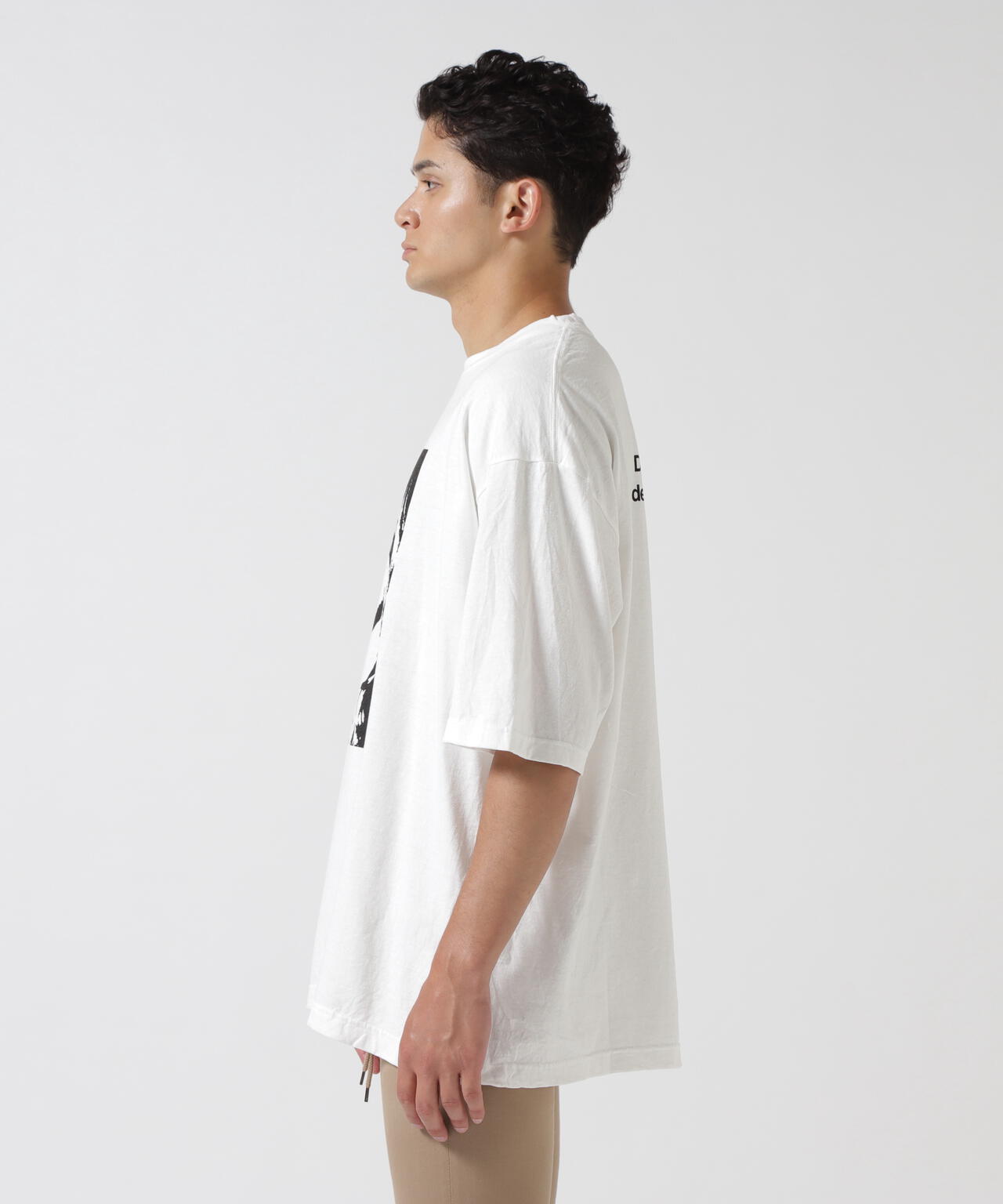 MINEDENIM(マインデニム)Monochrome Two tone Face Crewneck T-SH