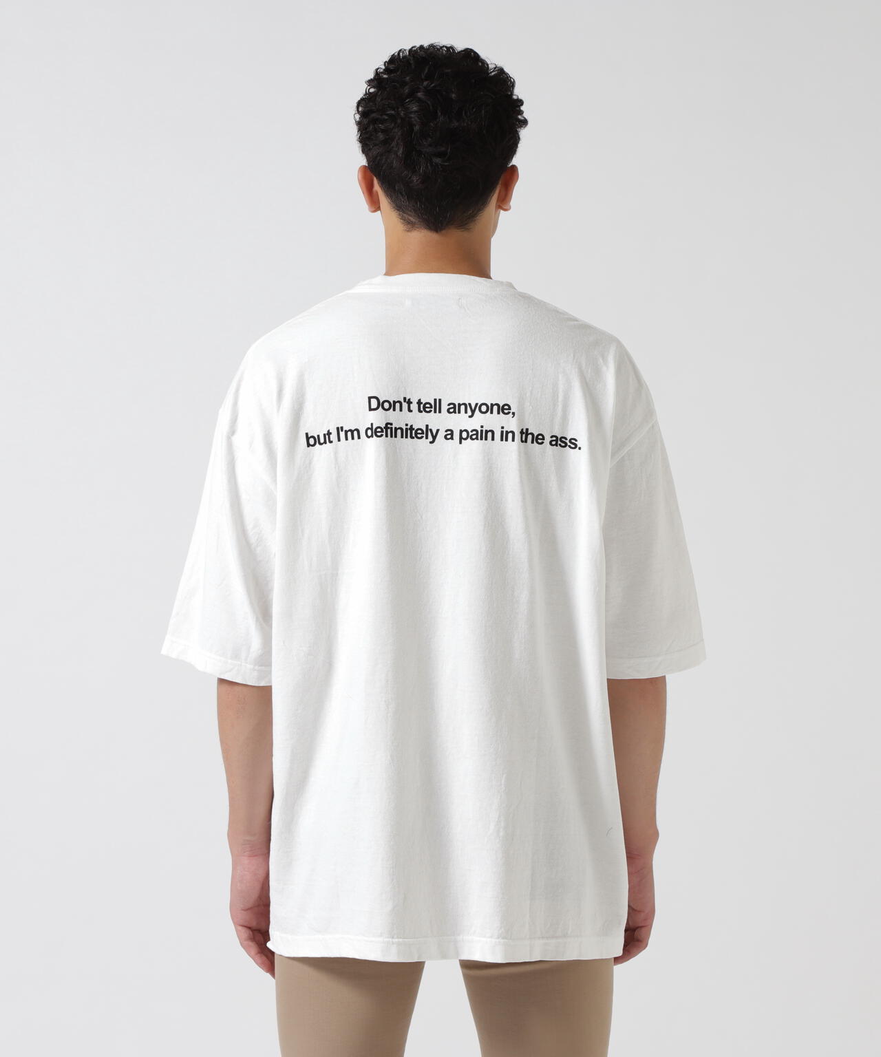 MINEDENIM(マインデニム)Monochrome Two tone Face Crewneck T-SH