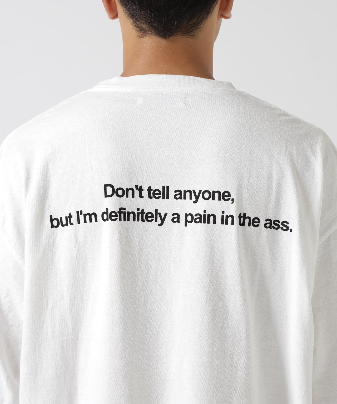 MINEDENIM(マインデニム)Monochrome Two tone Face Crewneck T-SH