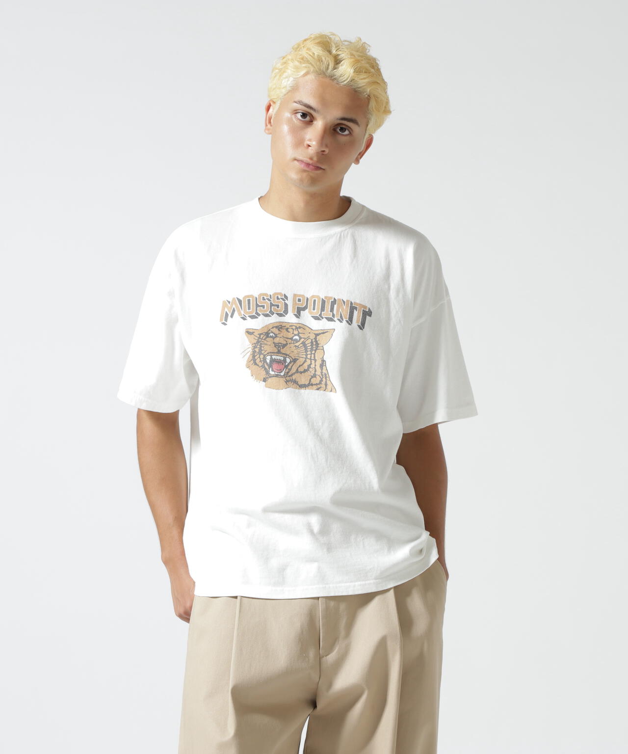 REMI RELIEF(レミレリーフ) 別注20/-天竺BIGサイズTシャツ(MOSS POINT)