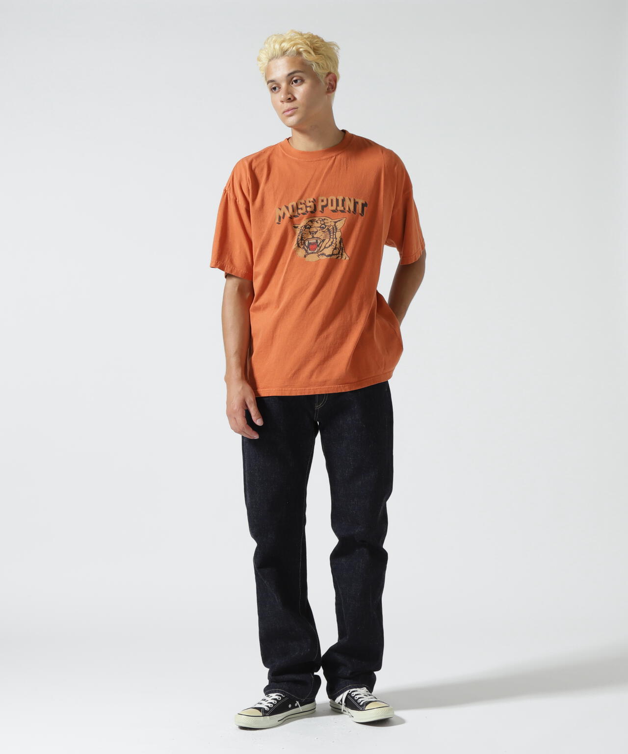 REMI RELIEF(レミレリーフ) 別注20/-天竺BIGサイズTシャツ(MOSS POINT)