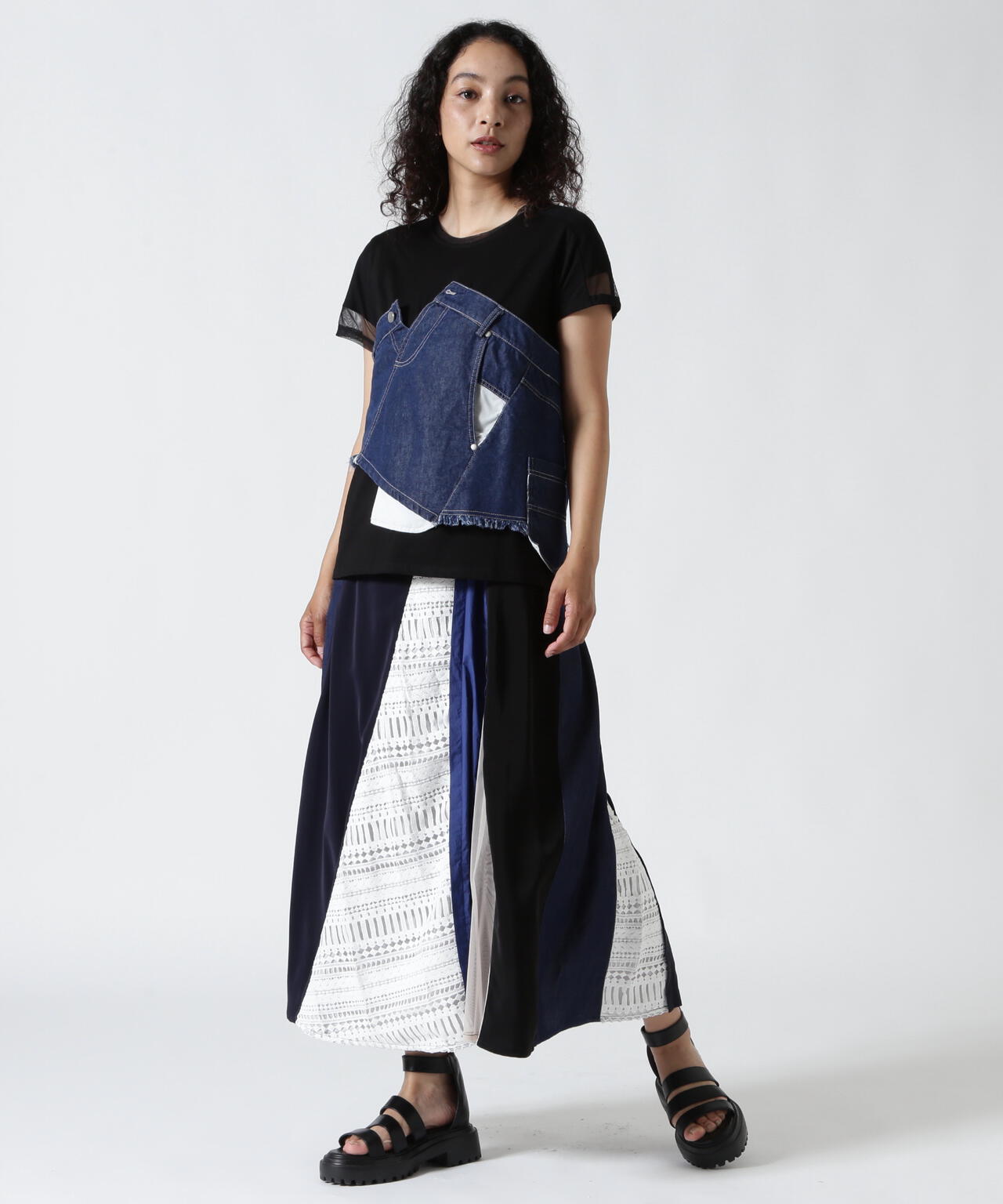 AULA AILA(アウラ アイラ)別注デニムレイヤードTシャツ