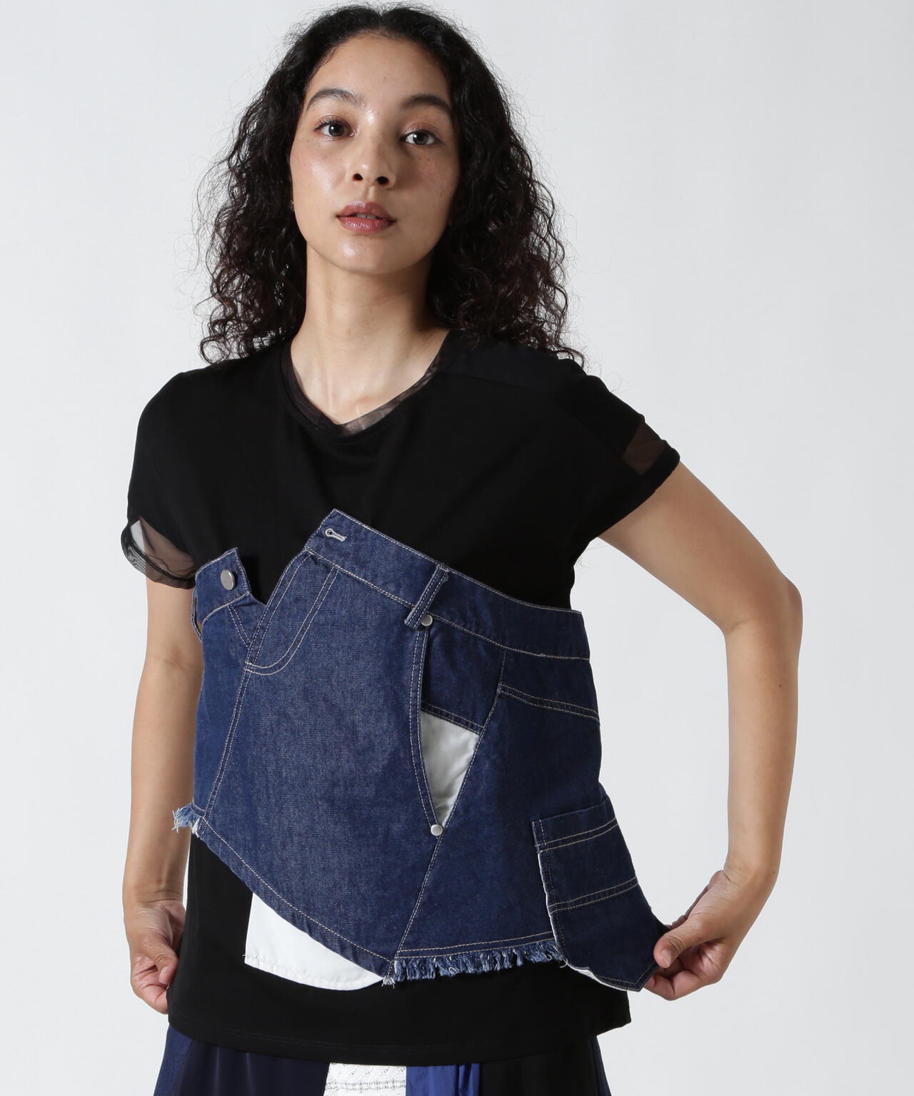 AULA AILA(アウラ アイラ)別注デニムレイヤードTシャツ