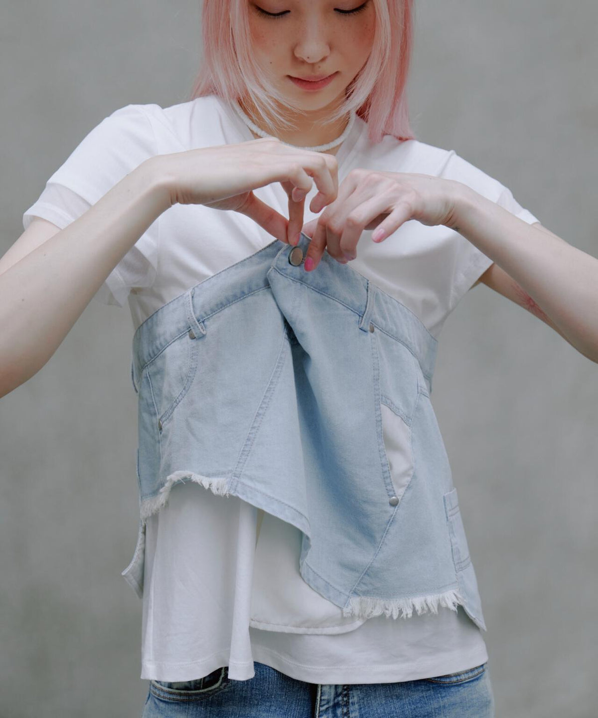 AULA AILA(アウラ アイラ)別注デニムレイヤードTシャツ