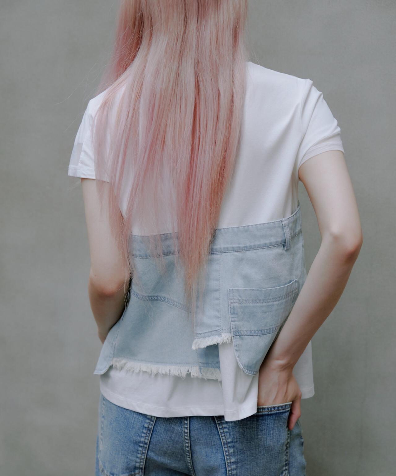 AULA AILA(アウラ アイラ)別注デニムレイヤードTシャツ