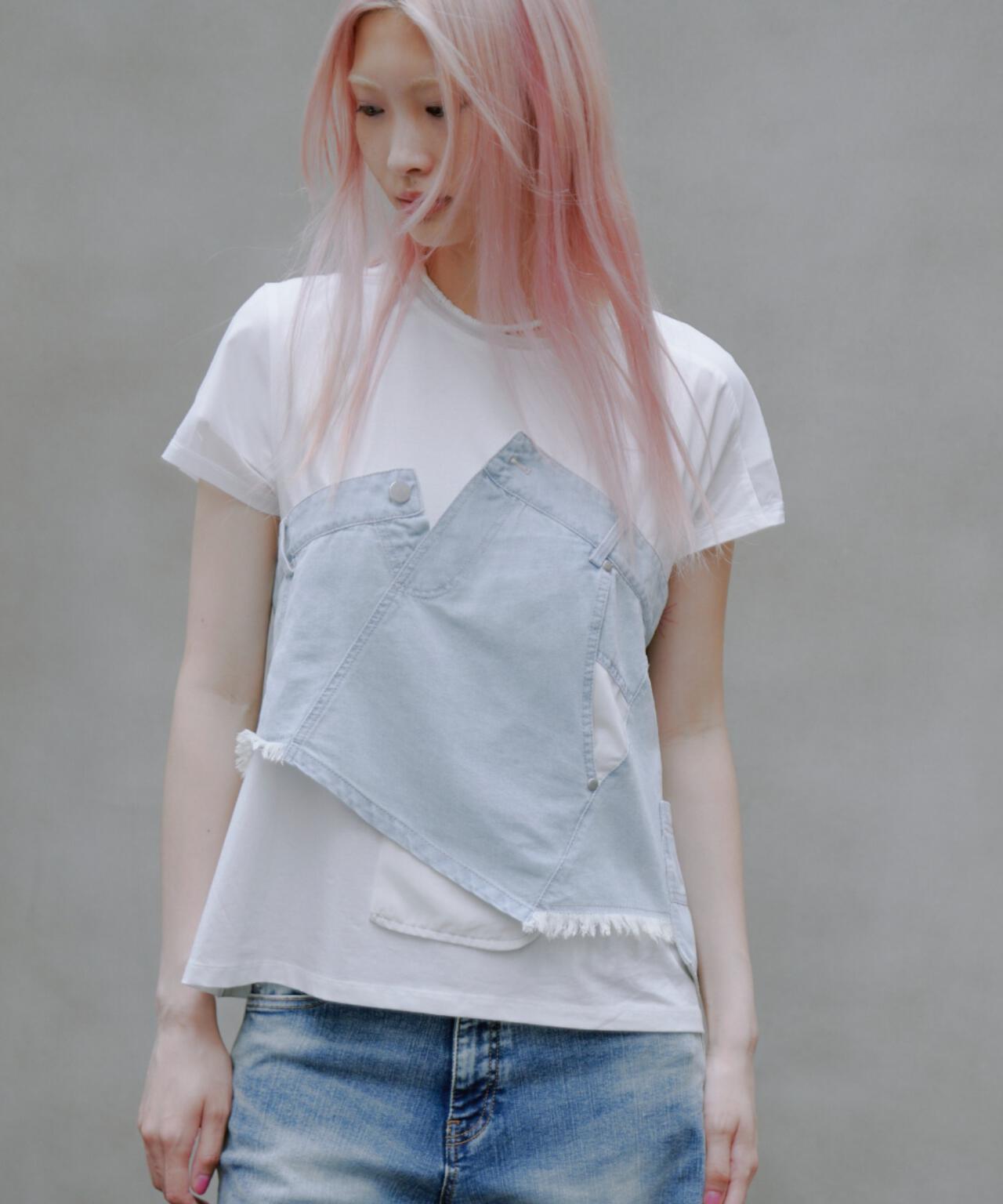 AULA AILA(アウラ アイラ)別注デニムレイヤードTシャツ